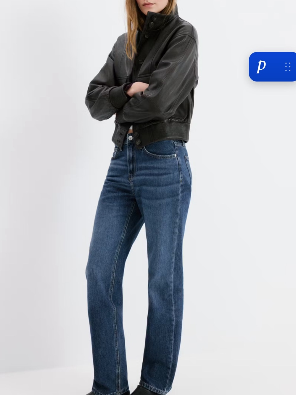 Mango Straight-Leg Jeans in Deep Blue Wash